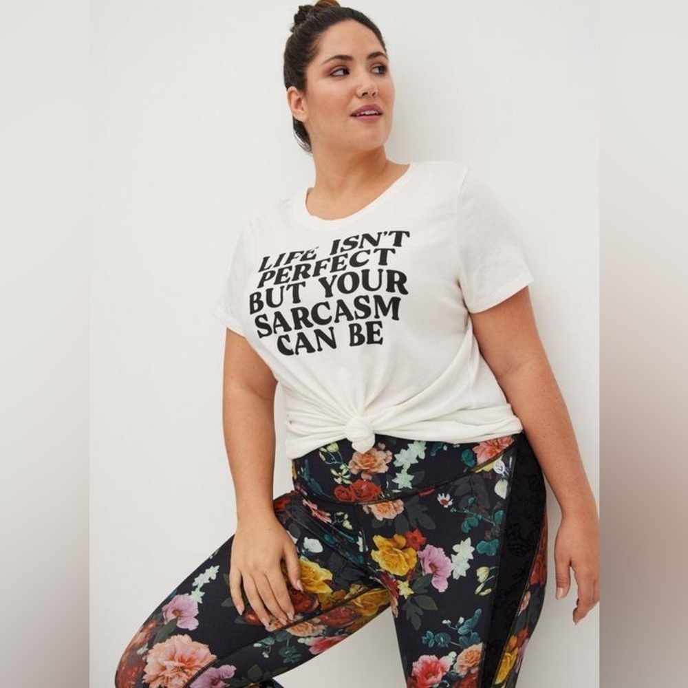 torrid everyday signature jersey knit life isn’t perfect short sleeve tshirt